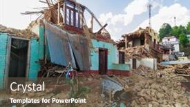  Presentation with earthquake - Slide deck featuring kot-danda-lalitpur-nepal background and a tawny brown colored foreground