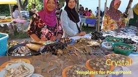  Presentation with fishery - Slide deck consisting of kota-belud-sabah-malaysia background and a violet colored foreground