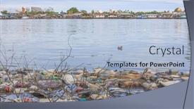  Presentation with plastic pollution - Presentation featuring kota-kinabalu-malaysia-05-june background and a light blue colored foreground