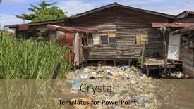  Presentation with poor village - Beautiful presentation theme featuring kota-kinabalu-malaysia-05-june backdrop and a coral colored foreground