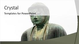  Presentation with ancient japan - Slides having kotoku-in in kamakura japan background and a  colored foreground