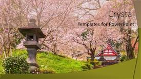  Presentation with japan - Theme with kotokuji-temple-shizuoka-japan background and a coral colored foreground