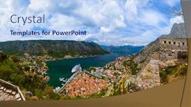  Presentation with kotor montenegro - Theme having kotor-bay-and-old-town background and a light blue colored foreground