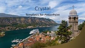  Presentation with kotor montenegro - Presentation with kotor-bay-and-old-town background and a light blue colored foreground