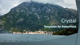  Presentation with kotor montenegro - Presentation theme with kotor-bay-and-old-town background and a ocean colored foreground