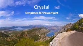  Presentation with kotor montenegro - Colorful presentation design enhanced with kotor bay - montenegro - nature and architecture background backdrop and a cobalt blue colored foreground