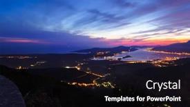  Presentation with kotor montenegro - Presentation theme consisting of kotor bay on sunset - montenegro - nature and architecture background background and a black colored foreground