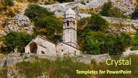  Presentation with kotor montenegro - Slide set consisting of kotor-fortress-and-old-town background and a tawny brown colored foreground