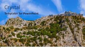  Presentation with kotor montenegro - Audience pleasing presentation theme consisting of kotor-fortress-and-old-town backdrop and a light blue colored foreground