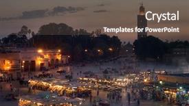  Presentation with morocco - Presentation theme with koutoubia mosque marrakesh morocco background and a  colored foreground