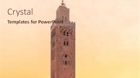  Presentation with morocco - Theme featuring koutoubia-mosque-minaret-at-sunset background and a lemonade colored foreground