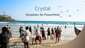  Presentation with kerala - Slides featuring kovalam-india-january-20-fishermen background and a cool aqua colored foreground