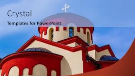  Presentation with monastery - Slides featuring kovilj-monastery-in-fruska-gora background and a light blue colored foreground