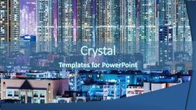  Presentation with hong kong - Presentation enhanced with kowloon-district-in-hong-kong background and a ocean colored foreground