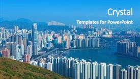  Presentation with hongkong - Amazing presentation theme having pc computer in auto show backdrop and a coral colored foreground.