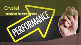  Presentation with performance - PPT layouts with kpi - hand writing the text performance background and a tawny brown colored foreground