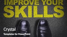 Presentation with skills - Cool new presentation with kpi - top view of business shoes backdrop and a dark gray colored foreground