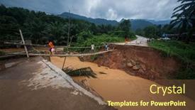 Presentation with flood - Colorful slide deck enhanced with krabi-thailand-april-01-2011 backdrop and a tawny brown colored foreground