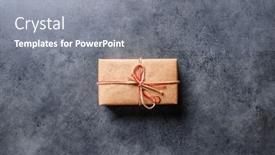  Presentation with desktop - Presentation theme with kraft-gift-box background and a gray colored foreground