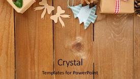  Presentation with gifts - Slides having kraft paper - beautiful christmas composition with handmade background and a red colored foreground