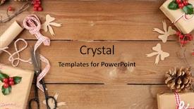  Presentation with gifts - Slide set enhanced with kraft paper - beautiful christmas composition with handmade background and a coral colored foreground