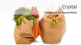  Presentation with vegetables - Beautiful presentation theme featuring kraft paper - heavy shopping bags full backdrop and a  colored foreground