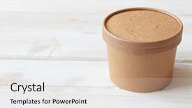  Presentation with lid - Presentation enhanced with kraft paper soup bowl background and a white colored foreground