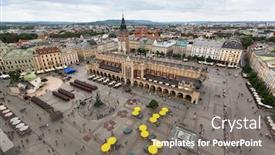  Presentation with town hall - Amazing slides having square and the cloth hall backdrop and a gray colored foreground