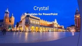  Presentation with elbe philharmonic hall - Amazing slide set having krakow cloth hall on the main square at night poland backdrop and a dark gray colored foreground