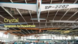  Presentation with museum exhibition - Presentation theme with krakow-museum-of-aviation-poland background and a tawny brown colored foreground