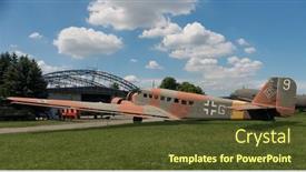  Presentation with museum exhibition - Audience pleasing presentation theme consisting of krakow-museum-of-aviation-poland backdrop and a tawny brown colored foreground