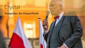  Presentation with election - Presentation theme featuring krakow-poland-apr-29-2015 background and a yellow colored foreground