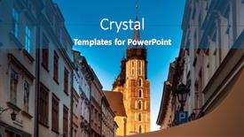  Presentation with unesco - Theme consisting of krakow-poland-august-27-2017 background and a teal colored foreground