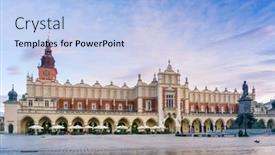  Presentation with unesco - Cool new theme with krakow-poland-august-27-2017 backdrop and a light blue colored foreground