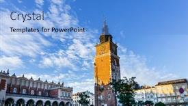  Presentation with heritage - Slide set consisting of krakow-poland-august-27-2017 background and a light blue colored foreground