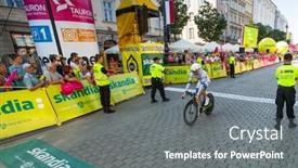  Presentation with participant - Presentation design consisting of krakow-poland-august-3-unidentified background and a gray colored foreground