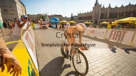  Presentation with participant - Beautiful PPT theme featuring krakow-poland-august-3-unidentified backdrop and a coral colored foreground