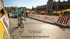  Presentation with participant - Slide set with krakow-poland-august-3-unidentified background and a coral colored foreground