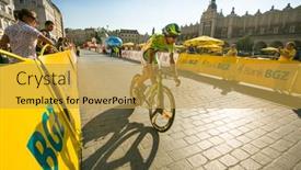  Presentation with participant - Presentation design featuring krakow-poland-august-3-unidentified background and a yellow colored foreground