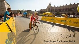  Presentation with participant - Presentation theme consisting of krakow-poland-august-3-unidentified background and a coral colored foreground