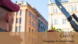  Presentation with soldiers - Beautiful theme featuring krakow-poland-feb-10-2016 backdrop and a coral colored foreground