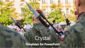  Presentation with soldiers - Beautiful PPT theme featuring krakow-poland-feb-10-2016 backdrop and a dark gray colored foreground