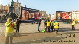  Presentation with abortion - Beautiful presentation theme featuring krakow-poland-feb-7-2015 backdrop and a coral colored foreground