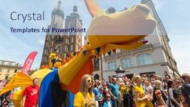  Presentation with dragons - Slide deck having krakow-poland-may-31-2015 background and a sky blue colored foreground