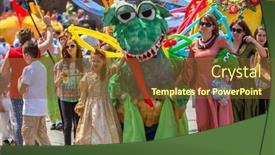  Presentation with dragons - Beautiful PPT theme featuring krakow-poland-may-31-2015 backdrop and a tawny brown colored foreground