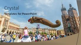  Presentation with dragons - Slide set consisting of krakow-poland-may-31-2015 background and a light blue colored foreground