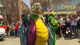  Presentation with dragons - Slides having krakow-poland-may-31-2015 background and a tawny brown colored foreground