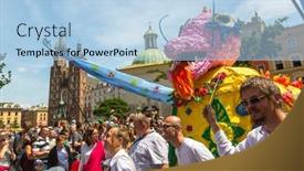  Presentation with dragons - PPT theme with krakow-poland-may-31-2015 background and a light blue colored foreground