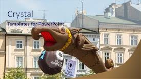  Presentation with dragons - Colorful slide set enhanced with krakow-poland-may-31-2015 backdrop and a sky blue colored foreground