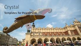  Presentation with dragons - Slide set featuring krakow-poland-may-31-2015 background and a light blue colored foreground